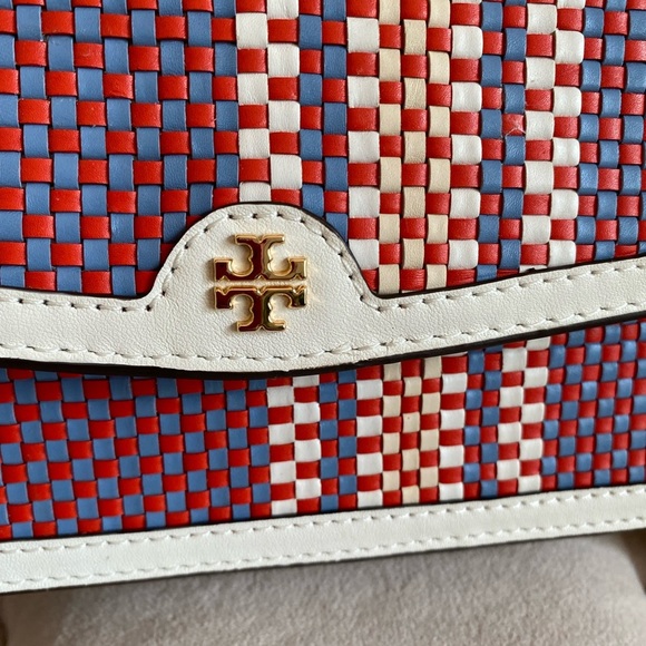 Tory Burch Emerson Woven Min Top Handle Satchel Bag New Cream Bright Samba - Picture 14 of 15